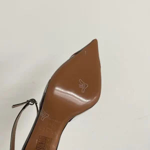 Alaia Women Le Cœur Slingbacks In Patent Leather-Maroon AA3E083