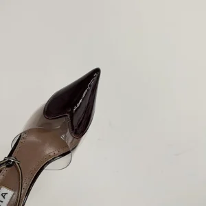 Alaia Women Le Cœur Slingbacks In Patent Leather-Maroon AA3E083