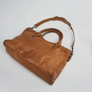 Balenciaga Women Le City Medium Bag Metallized in Brown