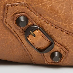 Balenciaga Women Le City Medium Bag Metallized in Brown