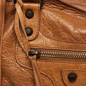 Balenciaga Women Le City Medium Bag Metallized in Brown