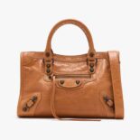 Balenciaga Women Le City Small Bag Metallized in Brown