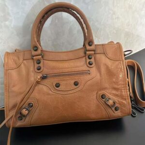 Balenciaga Women Le City Small Bag Metallized in Brown