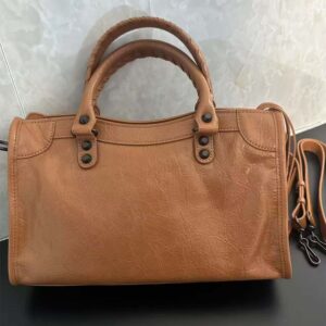 Balenciaga Women Le City Small Bag Metallized in Brown