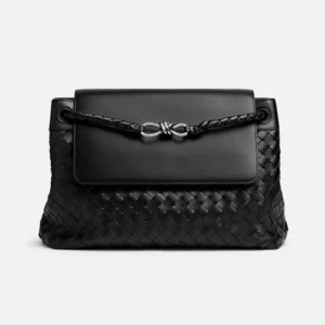 Bottega Veneta Unisex Medium Andiamo Messenger-Black 807715V