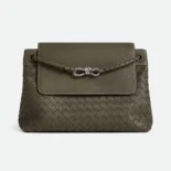 Bottega Veneta Unisex Medium Andiamo Messenger-Dark Green 807715V