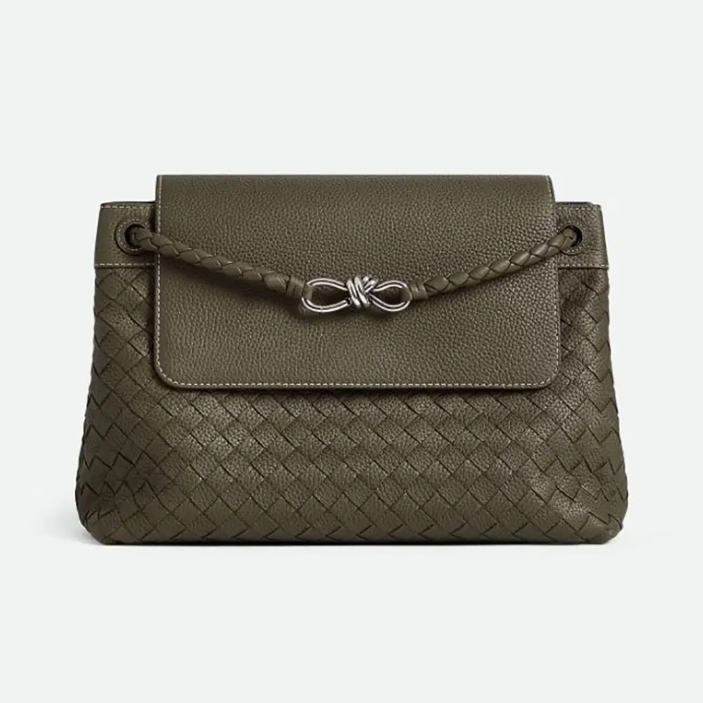 Bottega Veneta Unisex Medium Andiamo Messenger-Dark Green 807715V 1 Bottega Veneta Unisex Medium Andiamo Messenger-Dark Green 807715V