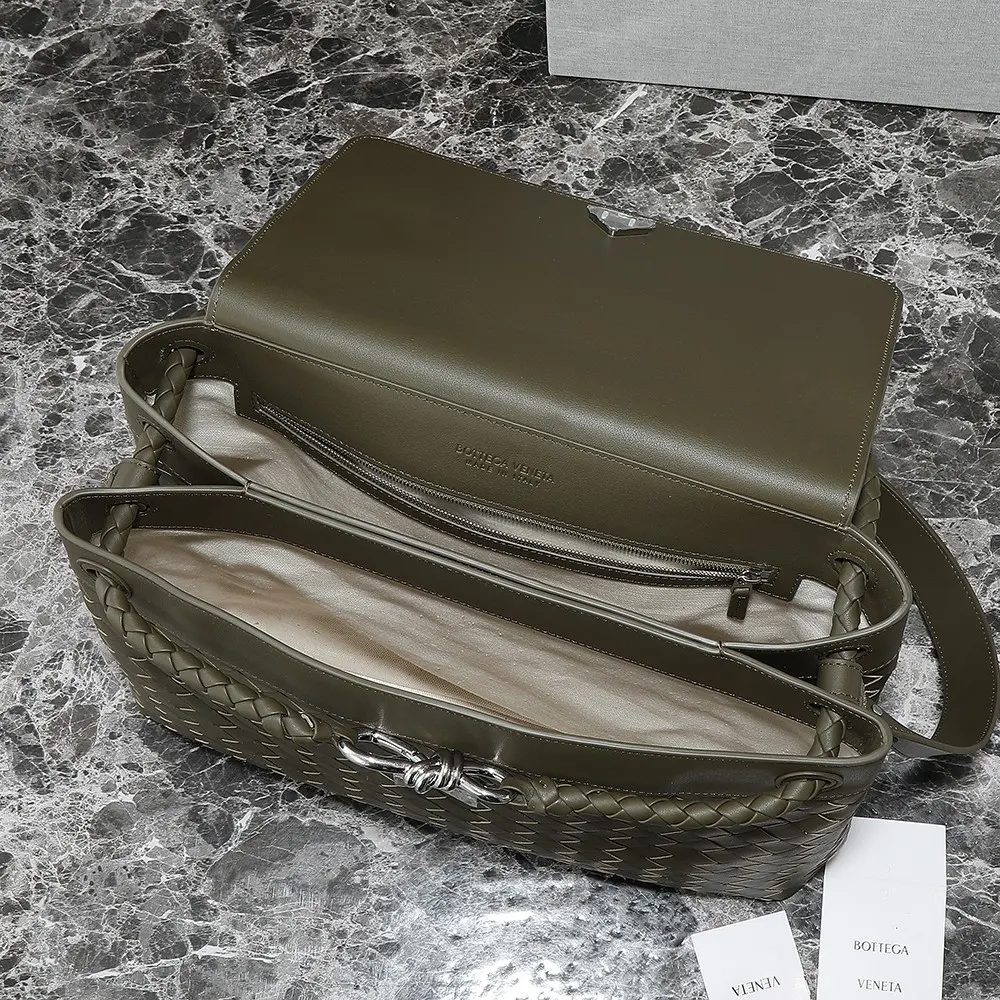 Bottega Veneta Unisex Medium Andiamo Messenger-Dark Green 807715V 5 Bottega Veneta Unisex Medium Andiamo Messenger-Dark Green 807715V