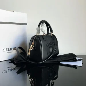 Celine Women Small Boston in Smooth Calfskin-Black 113773DU3
