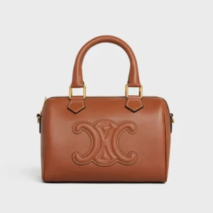 Celine Women Small Boston in Smooth Calfskin-Brown 113773DU3