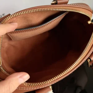 Celine Women Small Boston in Smooth Calfskin-Brown 113773DU3
