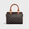 Celine Women Small Boston in Triomphe Canvas and Calfskin-Tan