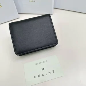 Celine Women Triomphe Compact Wallet In Shiny Calfskin 10K623DPV