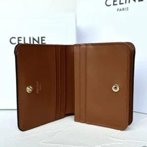 Celine Women Triomphe Compact Wallet In Triomphe Canvas 10K622CQH