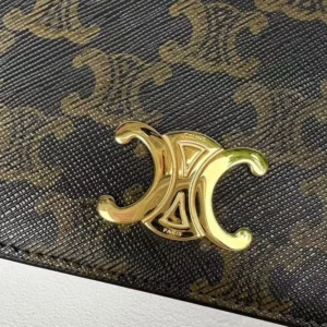 Celine Women Triomphe Compact Wallet In Triomphe Canvas 10K622CQH