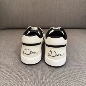 Dior Unisex B27 Uptown Low-Top Sneaker White and Black Smooth Calfskin H069