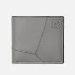 Loewe Unisex Puzzle Bifold Wallet Calfskin Leather-Gray