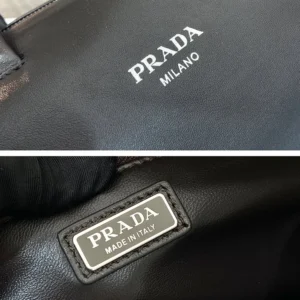 Prada Unisex Small Nappa Leather Duffle Bag-Dark Brown 2VC046