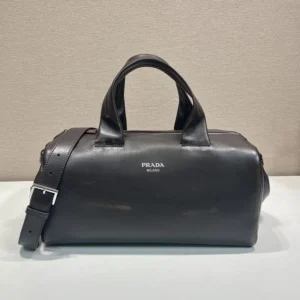 Prada Unisex Small Nappa Leather Duffle Bag-Dark Brown 2VC046