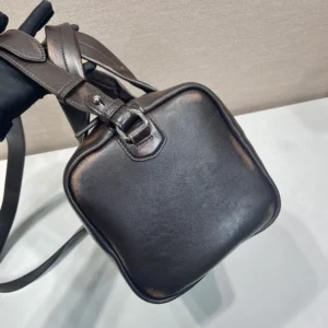 Prada Unisex Small Nappa Leather Duffle Bag-Dark Brown 2VC046
