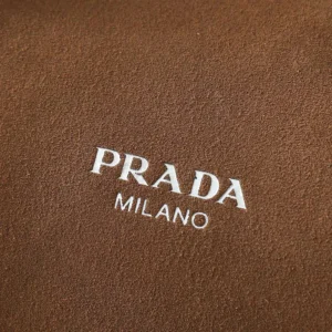 Prada Unisex Small Suede Duffle Bag-Coffee 2VC046