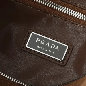 Prada Unisex Small Suede Duffle Bag-Coffee 2VC046
