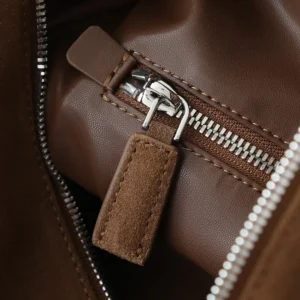 Prada Unisex Small Suede Duffle Bag-Coffee 2VC046