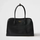 Prada Women Large Leather Tote Bag-Black 1BG571