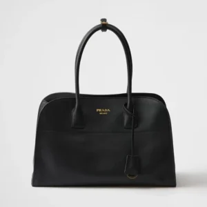 Prada Women Large Leather Tote Bag-Black 1BG571