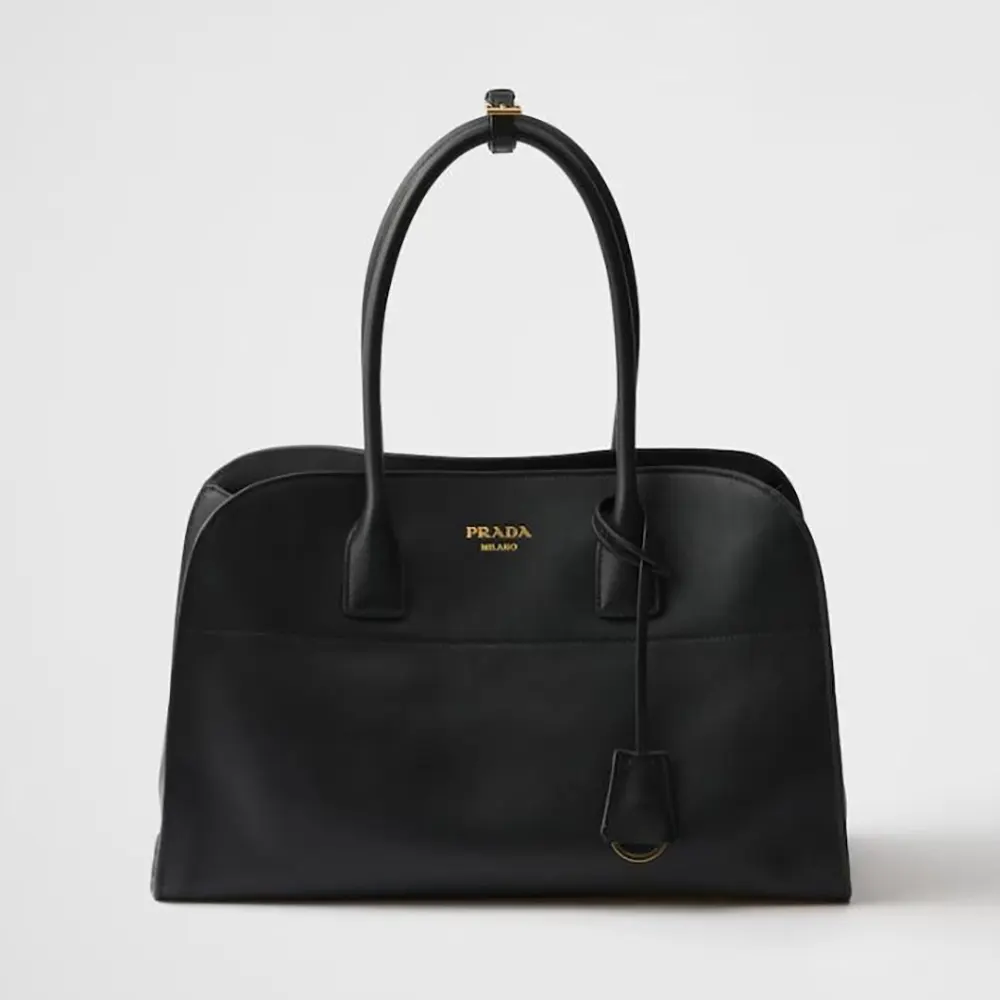Prada Women Large Leather Tote Bag-Black 1BG571 1 Prada Women Large Leather Tote Bag-Black 1BG571