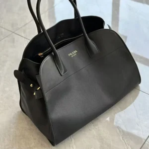 Prada Women Large Leather Tote Bag-Black 1BG571