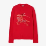Burberry Women Cross Stitch EKD Wool Cashmere Sweater-Red 81185951