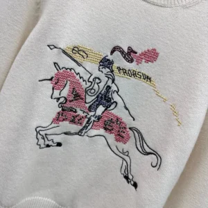 Burberry Women Cross Stitch EKD Wool Cashmere Sweater-White 81225531