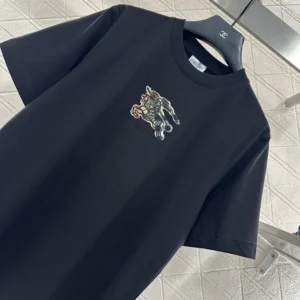 Burberry Women EKD Check Cotton T-shirt-Black 81161641