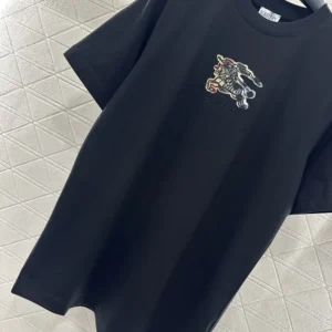 Burberry Women EKD Check Cotton T-shirt-Black 81161641