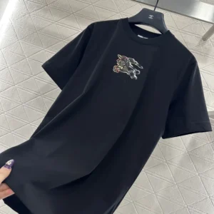Burberry Women EKD Check Cotton T-shirt-Black 81161641