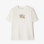 Burberry Women EKD Check Cotton T-shirt-White 81161611