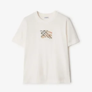 Burberry Women EKD Check Cotton T-shirt-White 81161611