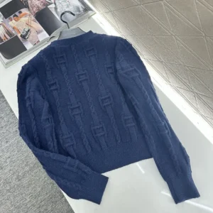 Celine Men Crewneck Sweater In Chains Cashmere-Navy RY0MF0Y51