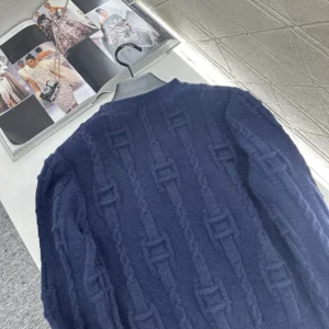 Celine Men Crewneck Sweater In Chains Cashmere-Navy RY0MF0Y51