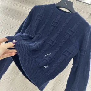 Celine Men Crewneck Sweater In Chains Cashmere-Navy RY0MF0Y51