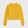 Celine Men Crewneck Sweater In Chains Cashmere-Yellow RY0MF0Y51
