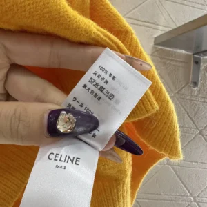 Celine Men Crewneck Sweater In Chains Cashmere-Yellow RY0MF0Y51