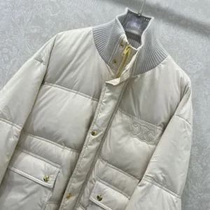 Celine Men Puffer Jacket In Light Nylon-Beige RV0VN0T69
