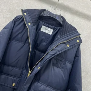 Celine Men Puffer Jacket In Light Nylon-Navy RV0VN0T69