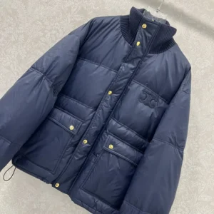 Celine Men Puffer Jacket In Light Nylon-Navy RV0VN0T69