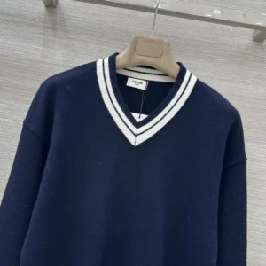 Celine Men V-Neck Sweater in Cashmere RY0RC0V09