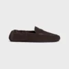 Celine Unisex Adam Loafer In Suede Calfskin-Chocolate 365167029C