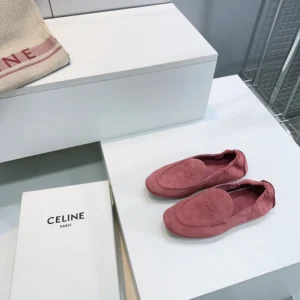 Celine Unisex Adam Loafer In Suede Calfskin-Pink 365167029C