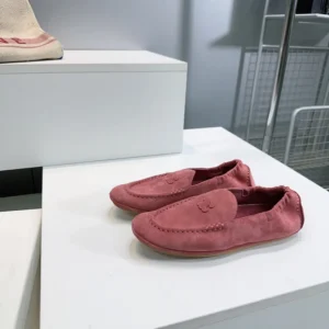 Celine Unisex Adam Loafer In Suede Calfskin-Pink 365167029C